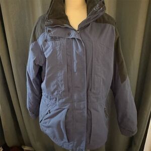 Columbia Women's Blue Puffer Ski Jacket M Hooded Winter Casual